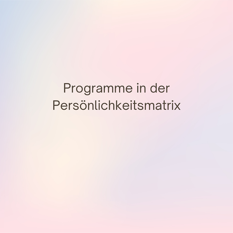 Programme in der Persönlichkeitsmatrix